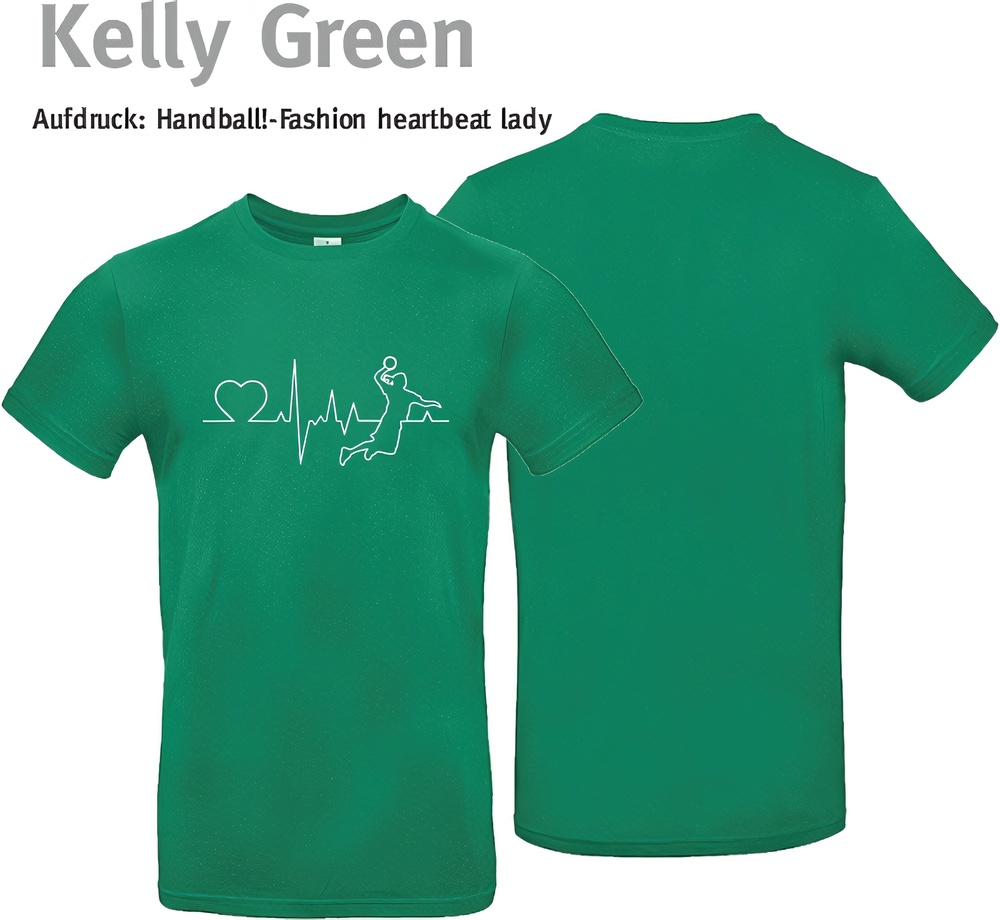 HandballFashionT-ShirtHeartbeatLadyTU03TKellyGreen-XS