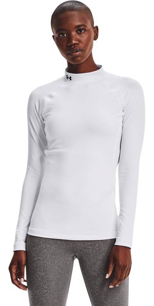 UnderArmourDamenLongsleeveHeatGearAuthenticsOberteilmitStehkragenWhite-XS