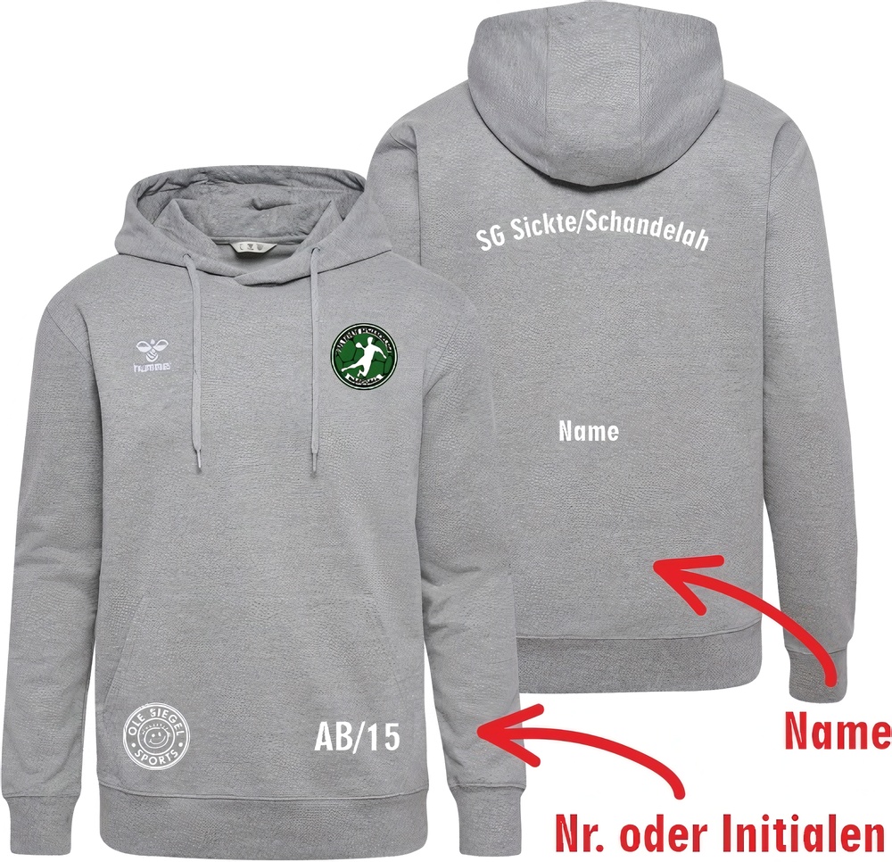 SGSickteSchandelahDamenHummelhmlGO20CottonHoodieLady225250GreyMelange-XXL