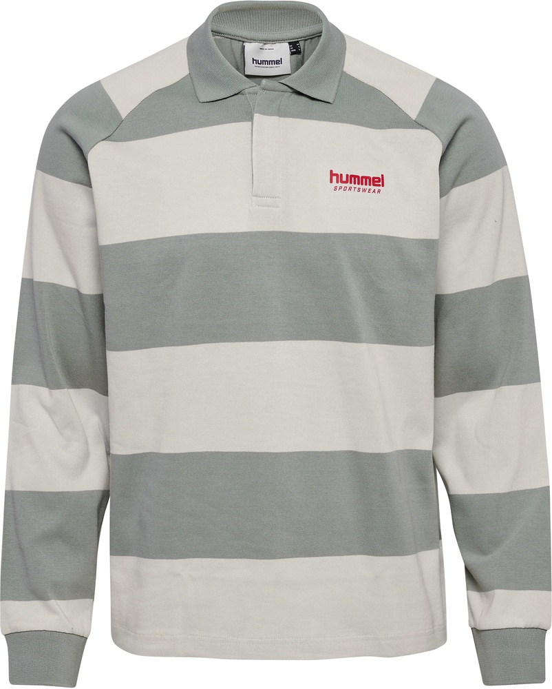 HummelLooseStripedPoloLongsleeve229833BelgianBlock-XXL