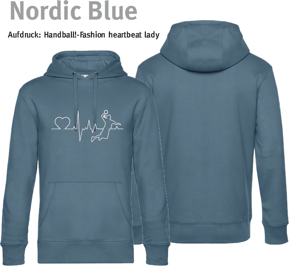HandballFashionHoodieHeartbeatLadyWU02KNordicBlue-XS