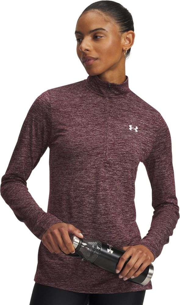 UnderArmourDamenLongsleeveTech12Zip-Twist1384225Maroon600-LUSLG