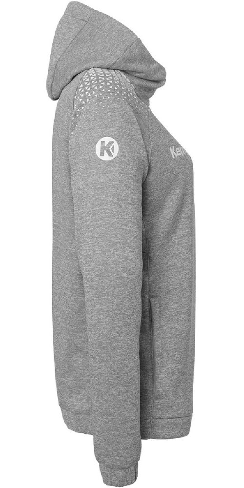 KempaDamenTrainingsjackeAmbition28Kapuzenjacke2005150DarkGrauMelangeWei-XS