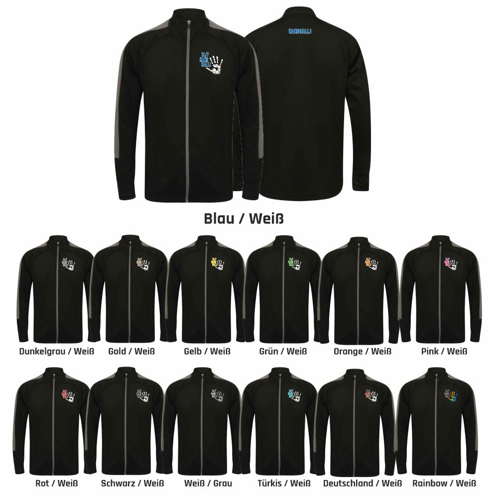 HandballCollectionTrainingsjackeLV871Black-GunmetalGrey-XS