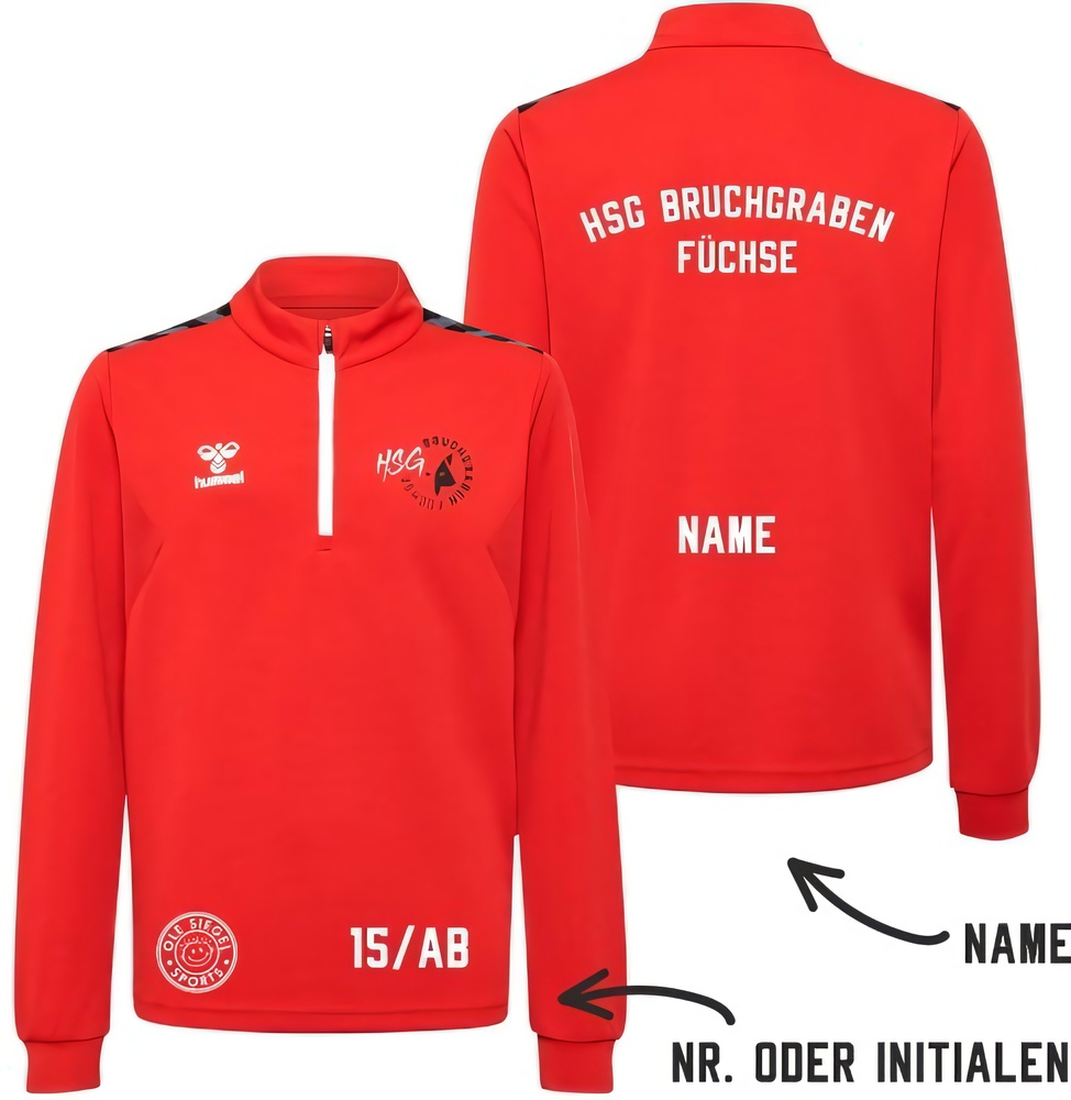 HSGBruchgrabenFchseHummelhmlAuthenticPLHalfZipSweatUnisex219973TrueRed-XXL