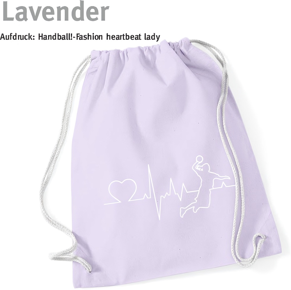 HandballFashionTurnbeutelDrawstringHeartbeatLady60257Lavender