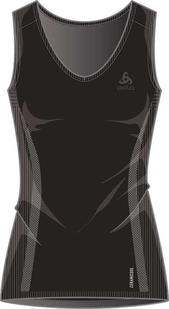 OdloDamenTanktopBlTopV-NeckSingletPerformanceX-LightEco188471Black-L