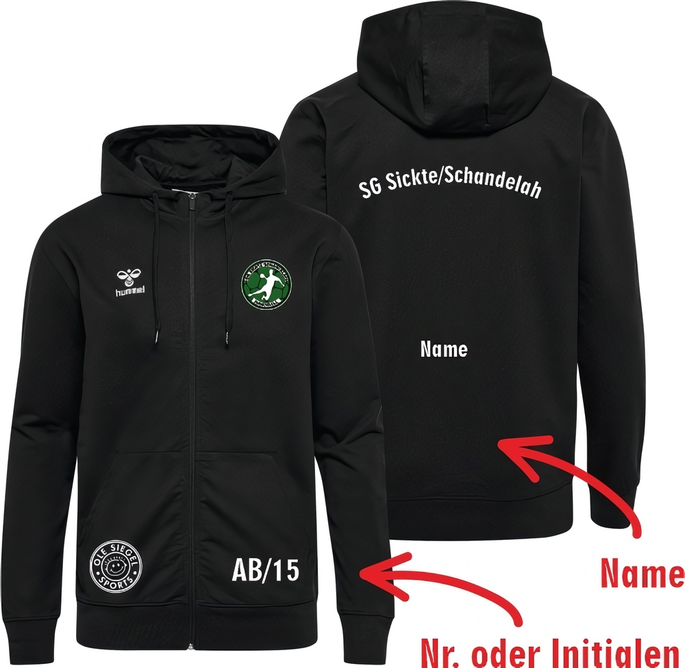 SGSickteSchandelahHummelhmlGO20CottonZipHoodieUnisex224837Black-XXL