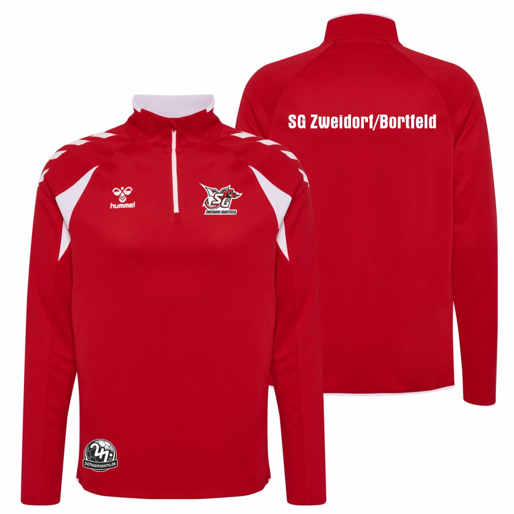 SGZweidorfBortfeldHummelhmlCore20PolyHalfZipSweatUnisex230832TrueRed-L