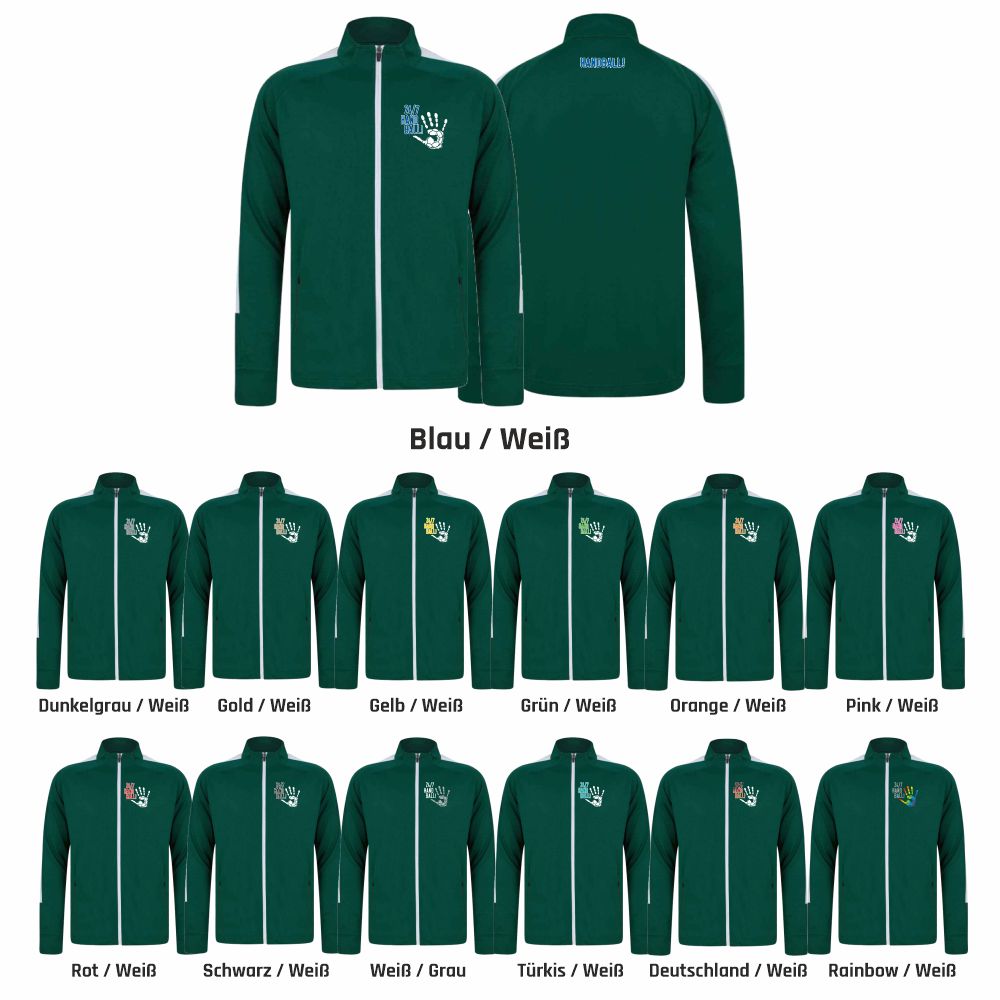 HandballCollectionTrainingsjackeLV871BottleGreen-White-XS