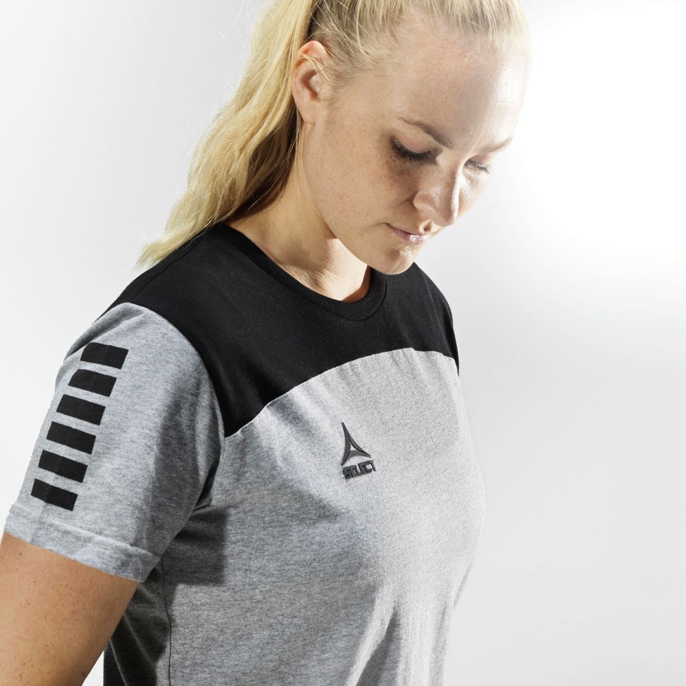 SelectDamenShirtT-ShirtOxfordV22630034GrauSchwarz-XS