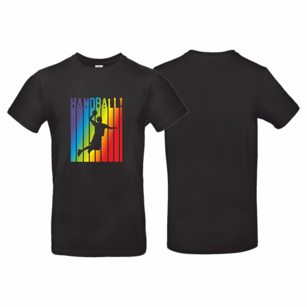 HandballFashionT-ShirtStripesTU03TBlack-XS