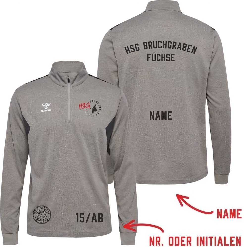 HSGBruchgrabenFchseHummelhmlAuthenticPLHalfZipSweatUnisex219973GreyMelange-XXL