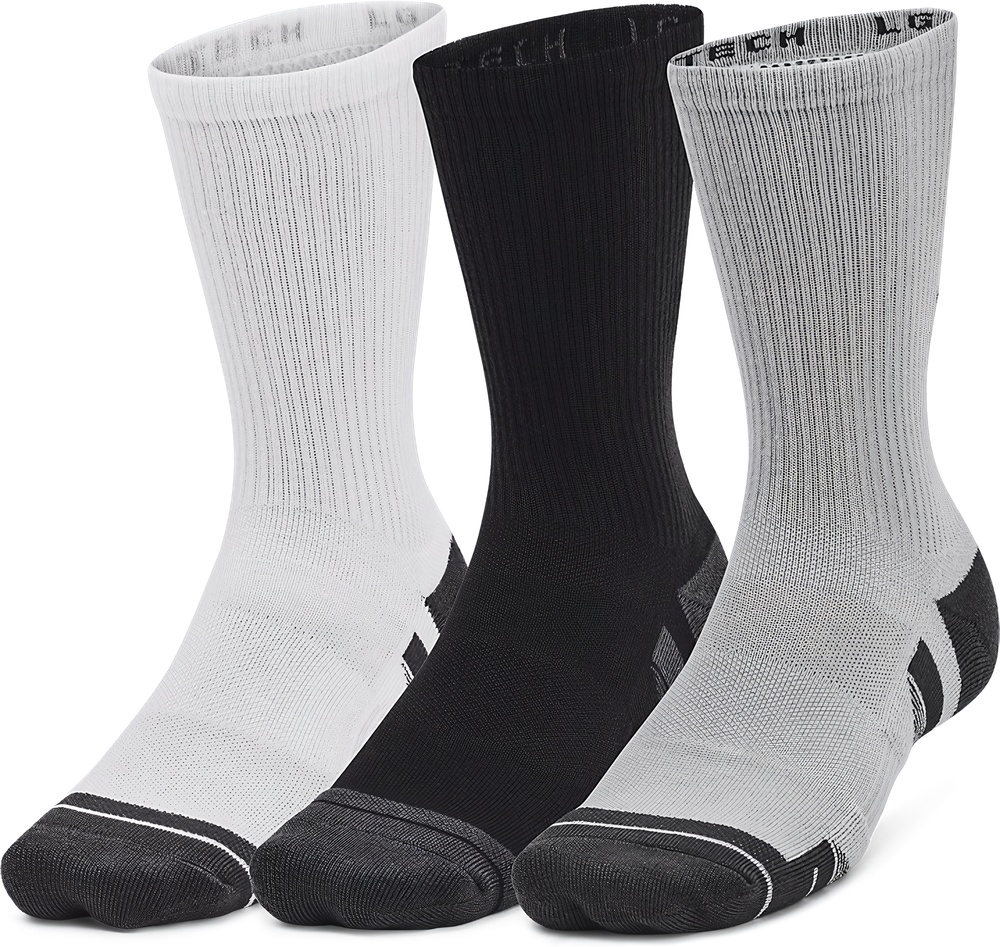 UnderArmourSockenUAPerformanceTech3PkCrewGray-MUSMD