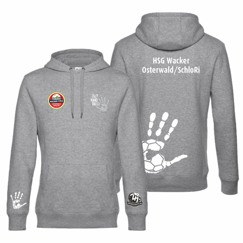 HSGWackerOsterwaldSchloRiHandballHoodieUnisex24442GreyWei-S