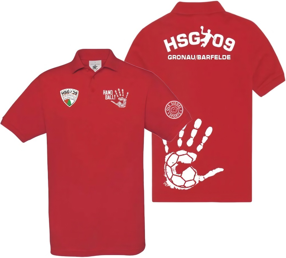 HSG09GronauBarfeldeBasicPoloUnisex54942RotWei-XXL