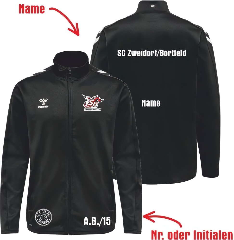 SGZweidorfBortfeldKinderHummelhmlCore20PolyTrackZipJacketKids230860Black-116-ca6Jahre