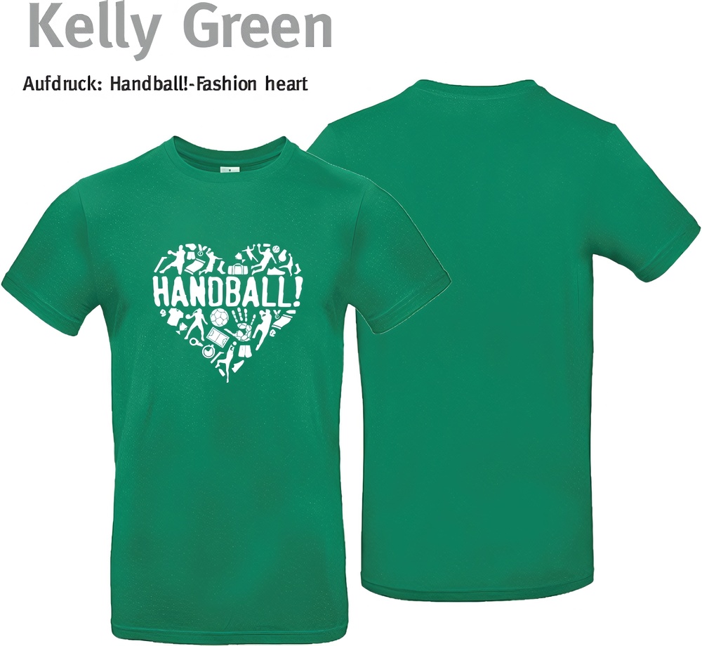 HandballFashionT-ShirtHeartTU03TKellyGreen-XS