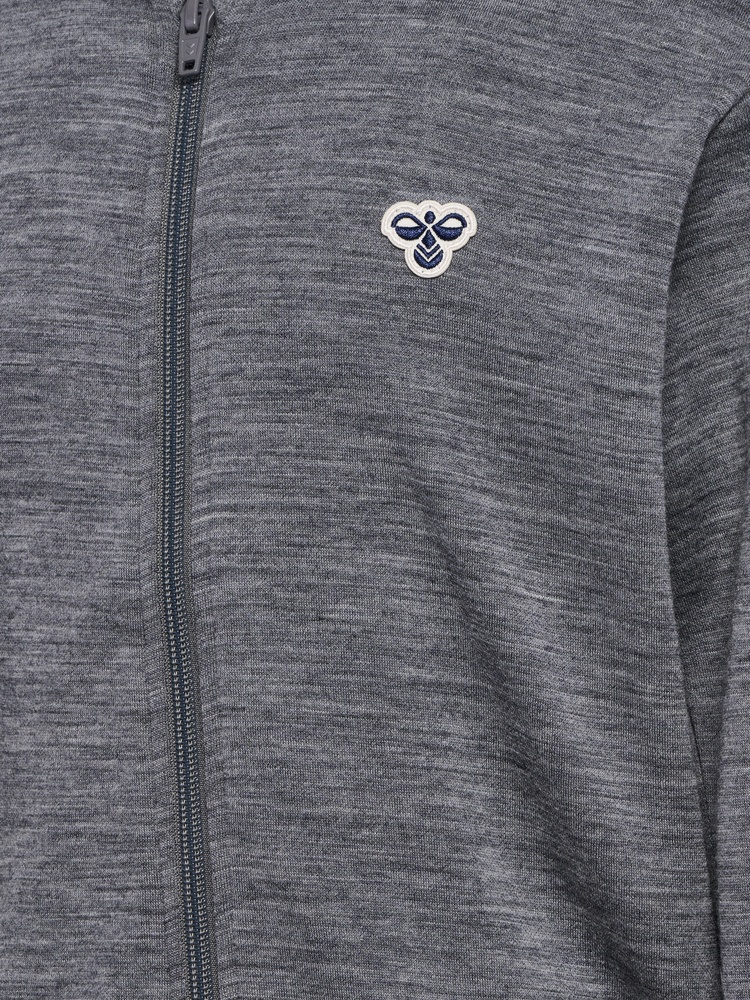 HummelKinderT-ShirtWoolZipJacketBee229415DarkGreyMelange-104-ca4Jahre