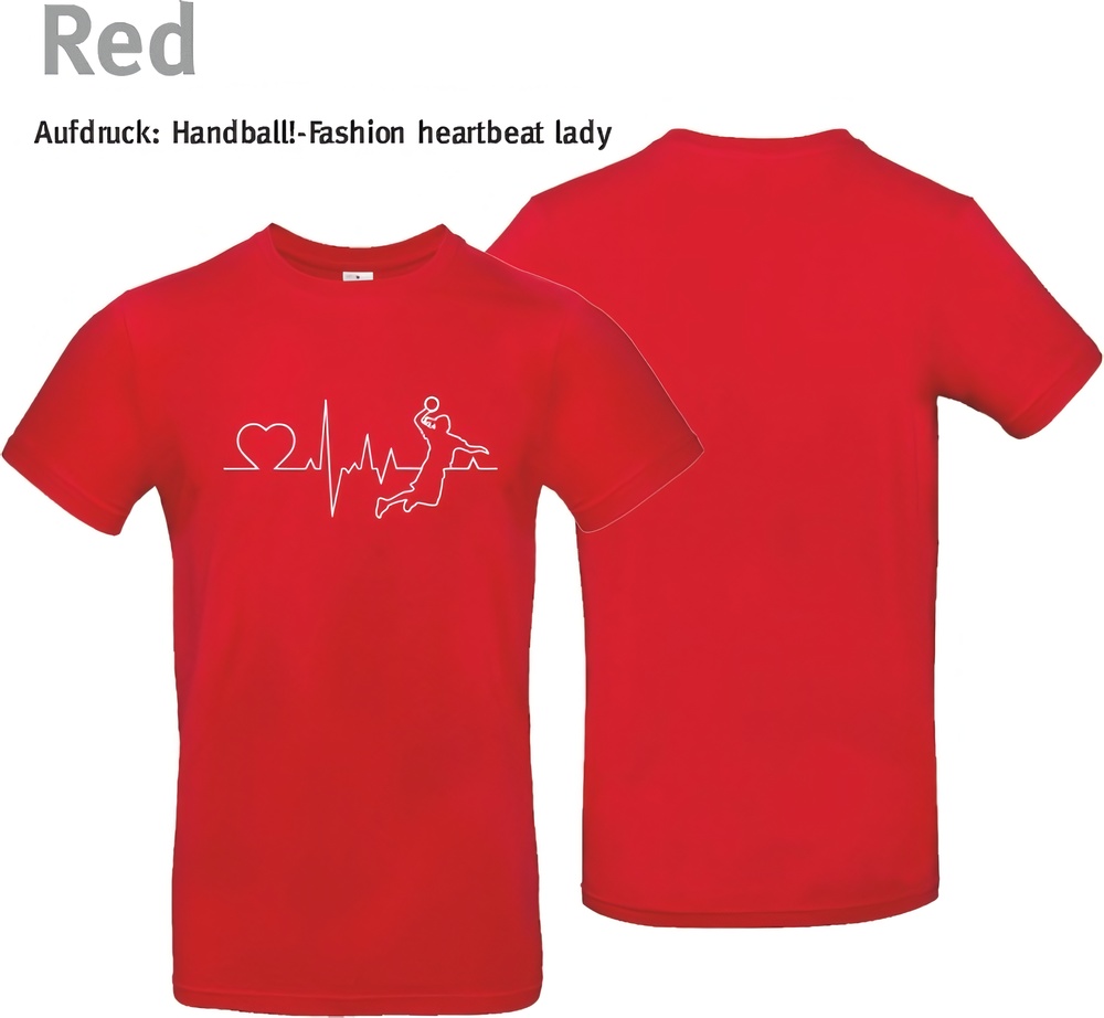 HandballFashionT-ShirtHeartbeatLadyTU03TRed-XS