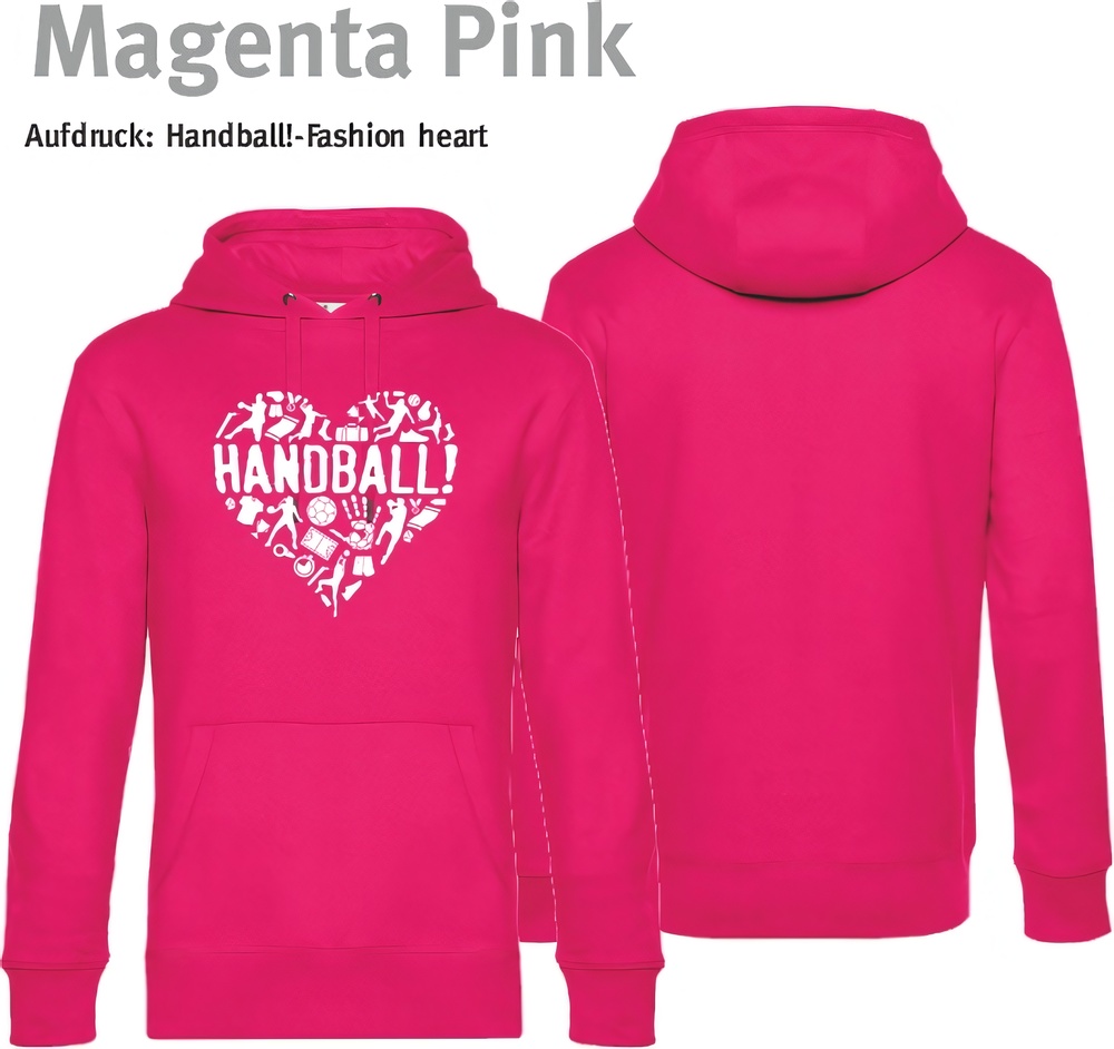 HandballFashionHoodieHeartWU02KMagentaPink-XS