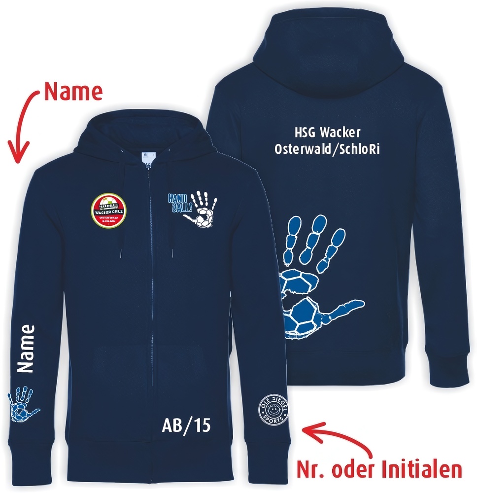 HSGWackerOsterwaldSchloRiHandballHoodie-JackeUnisex24642NavyBlueBlau-XXL