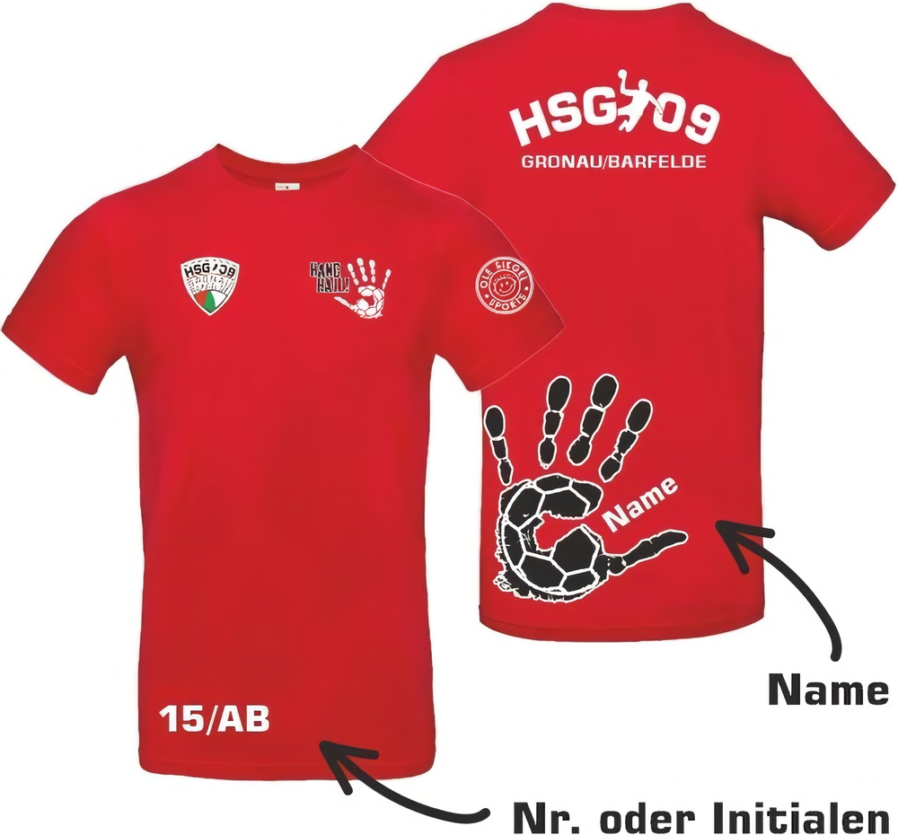 HSG09GronauBarfeldeBasicT-ShirtUnisex01942RotSchwarz-XXL