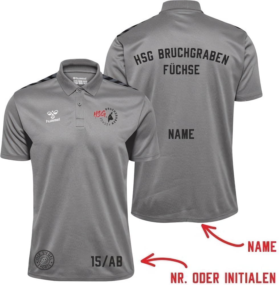 HSGBruchgrabenFchseHummelhmlAuthenticPLFunctionalPoloUnisex219991GreyMelange-XXL