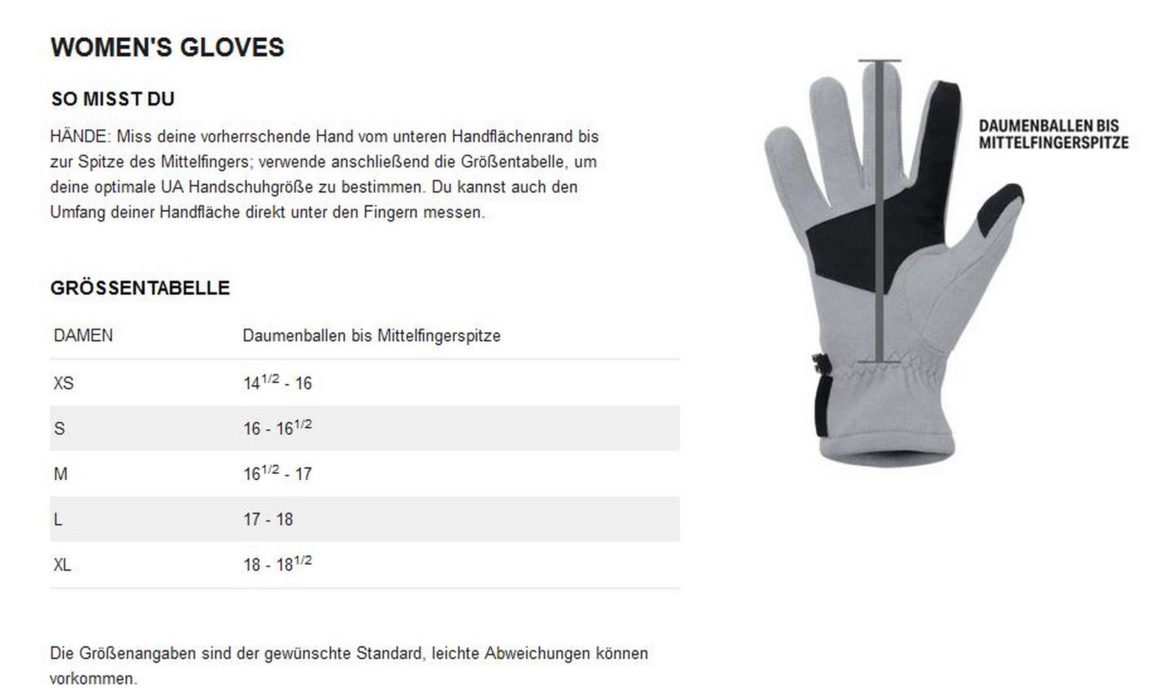 UnderArmourDamenUAStormUnterzieh-LaufhandschuheBlack-XL