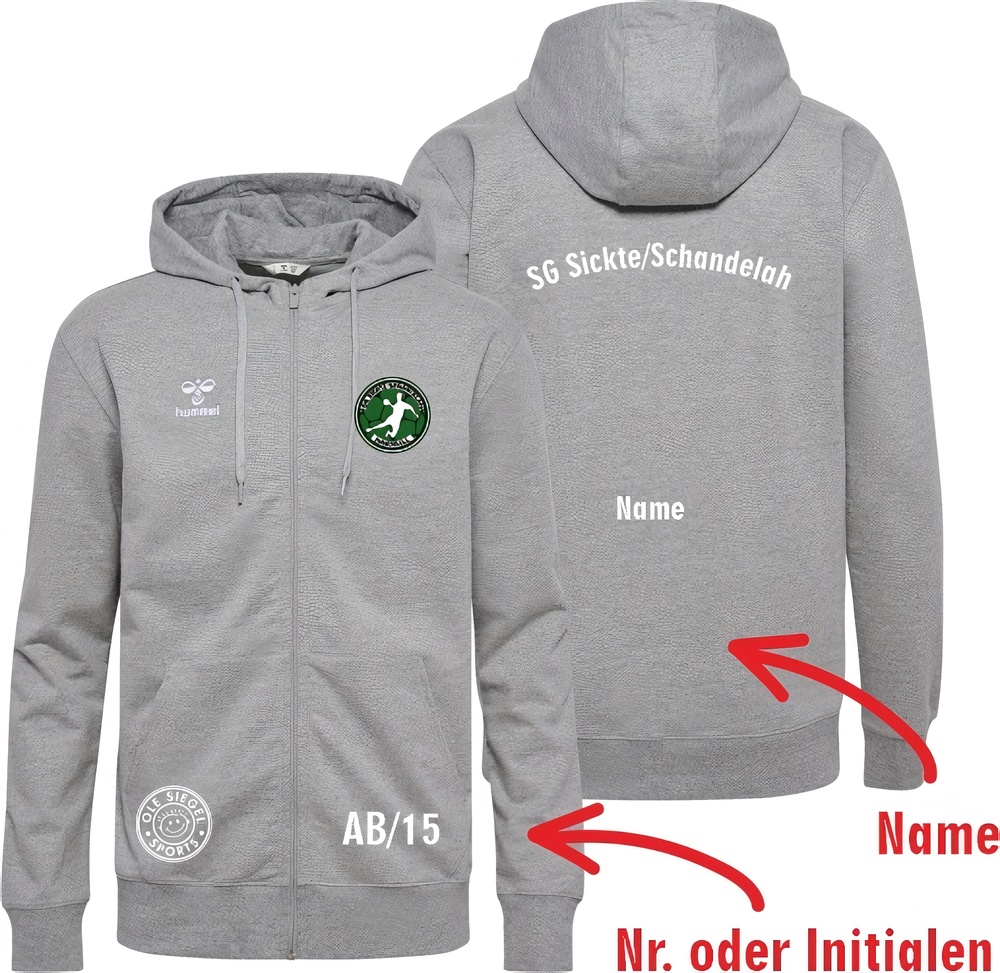 SGSickteSchandelahHummelhmlGO20CottonZipHoodieUnisex224837GreyMelange-XXL