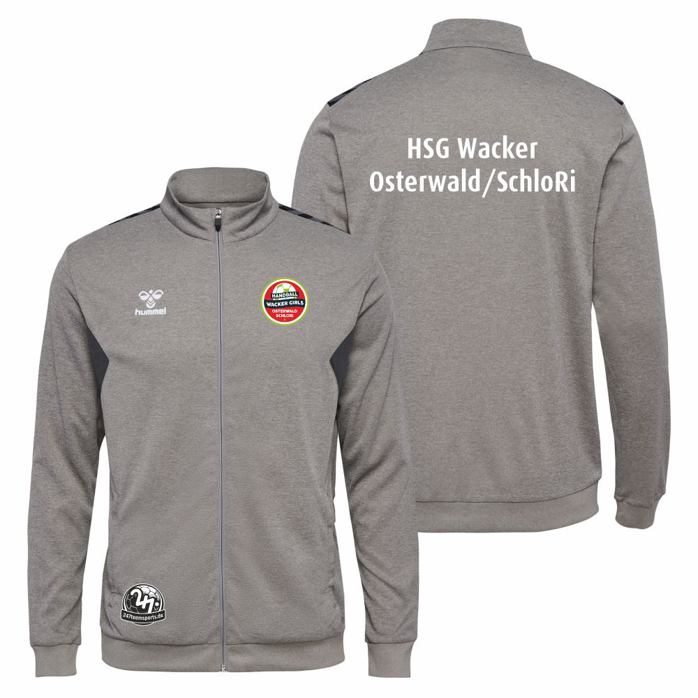 HSGWackerOsterwaldSchloRiDamenHummelhmlAuthenticPLZipJacketLady219984GreyMelange-XS