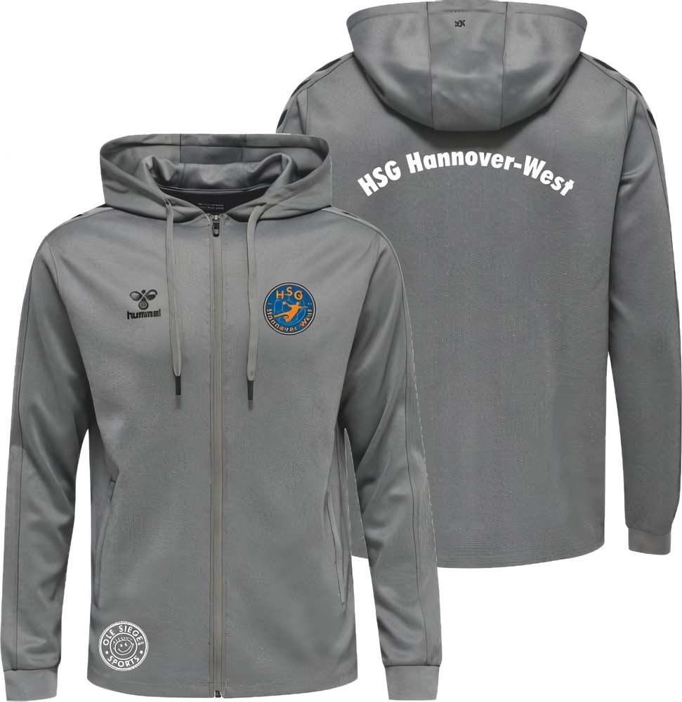 HSGHannover-WestKinderHummelhmlCore20PolyZipHoodieSweatKids230854GreyMelange-116-ca6Jahre