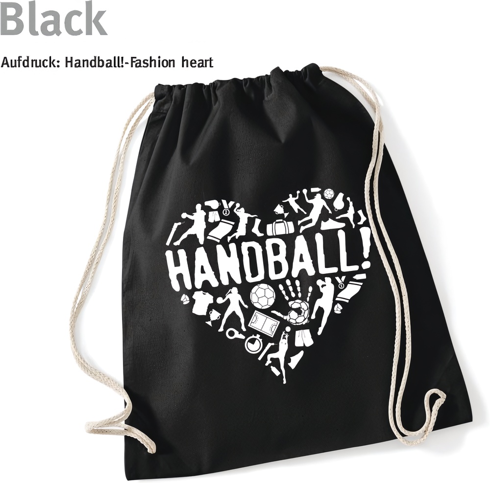 HandballFashionTurnbeutelDrawstringHeart60257Black