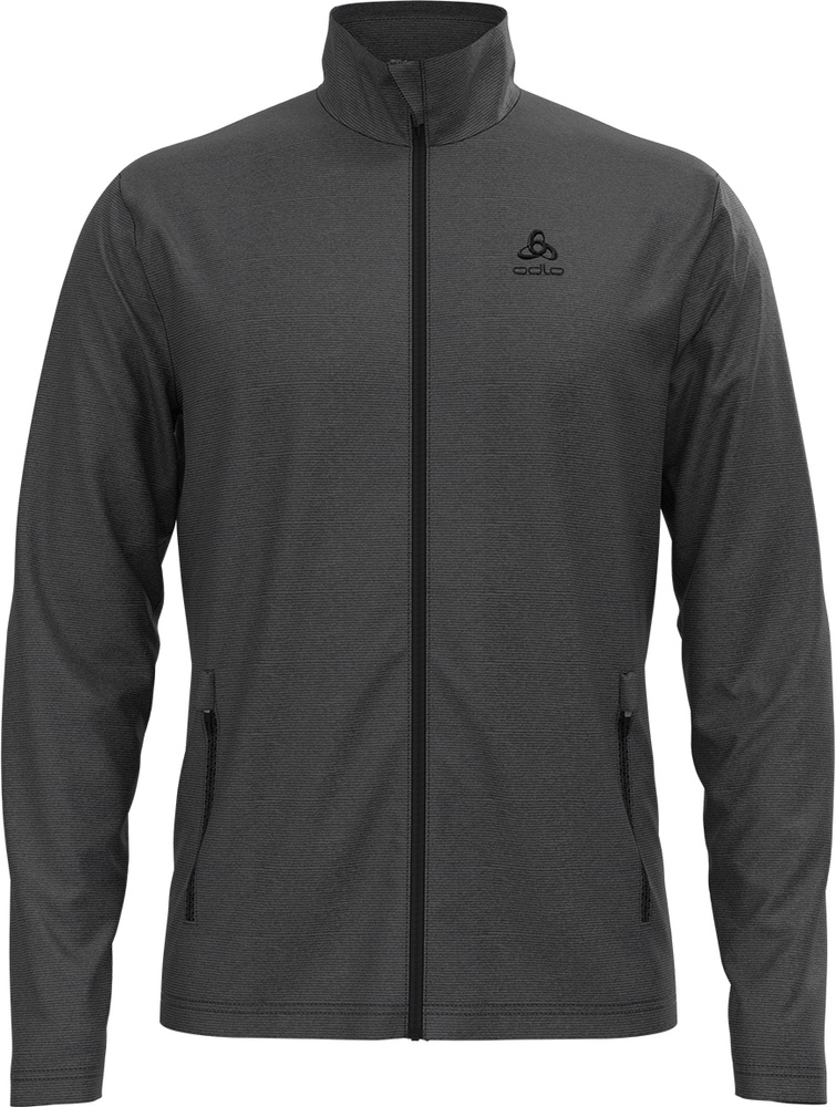 OdloMidlayerFullZipRoy542182ShaleGrey-BlackStripes-L