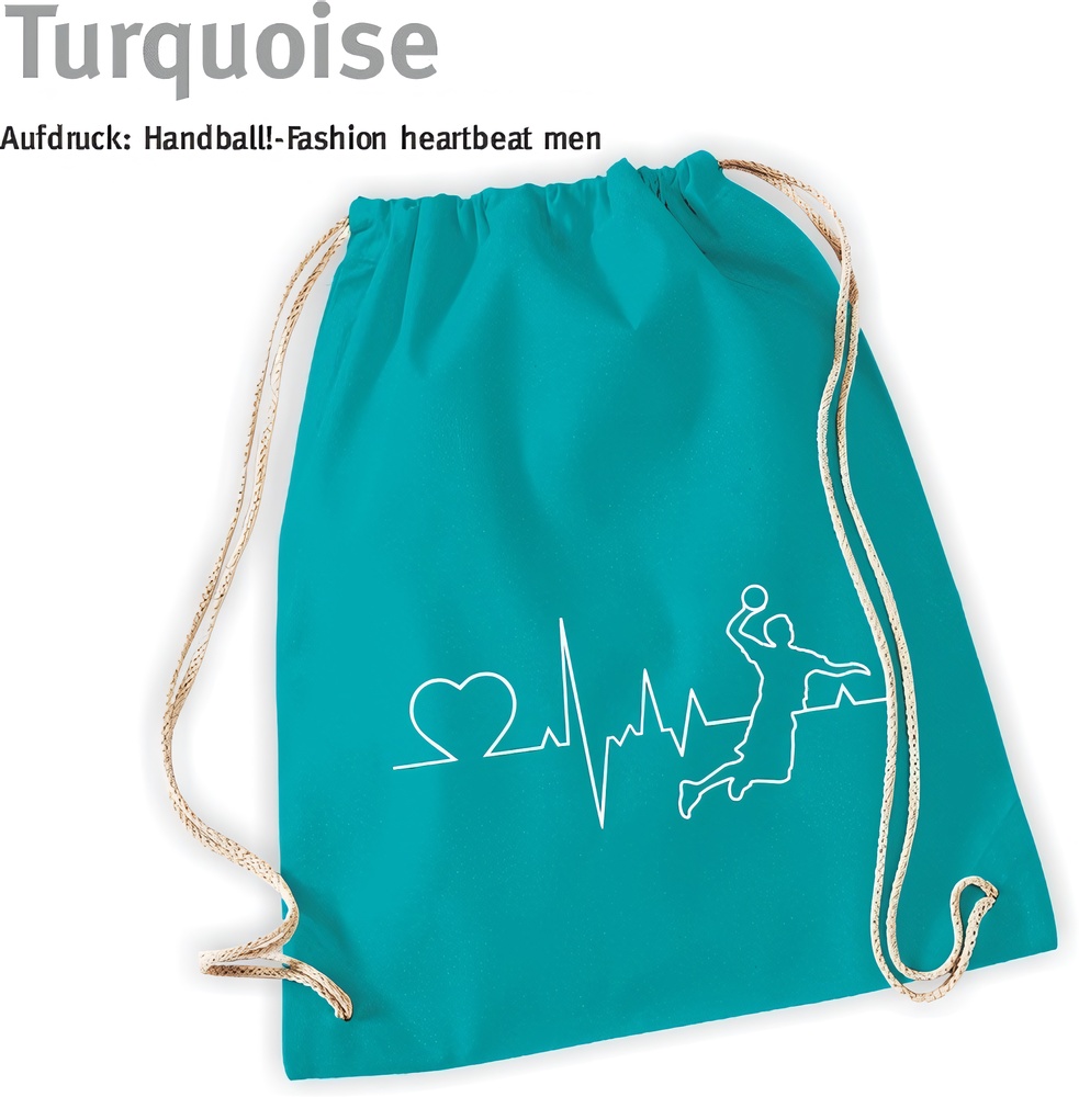 HandballFashionTurnbeutelDrawstringHeartbeatMen60257Turquoise