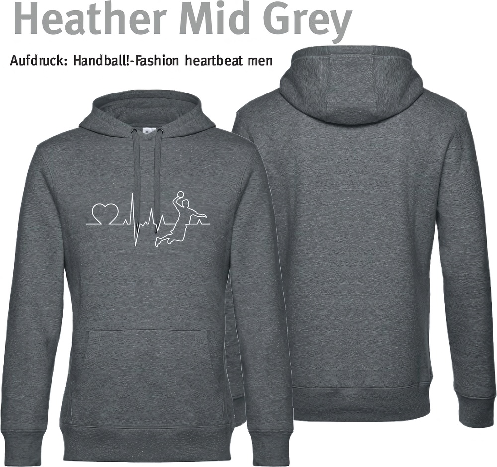 HandballFashionHoodieHeartbeatMenWU02KHeatherMidGrey-XS