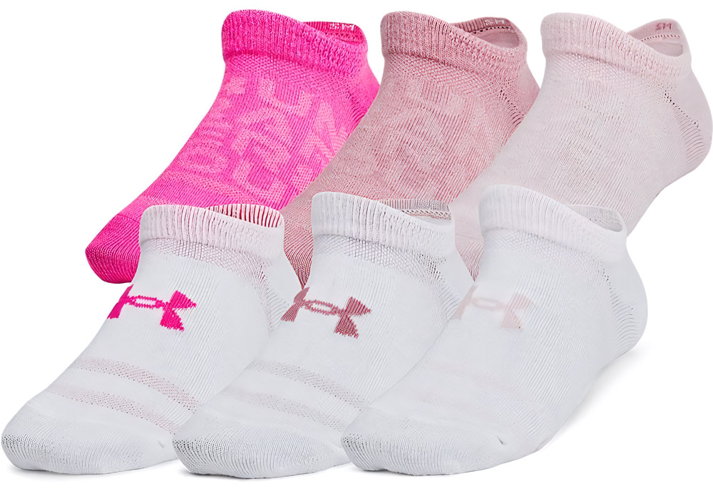 UnderArmourKinderSockenUaYthEssentialNoShow6PkRebelPink652-MUSMD