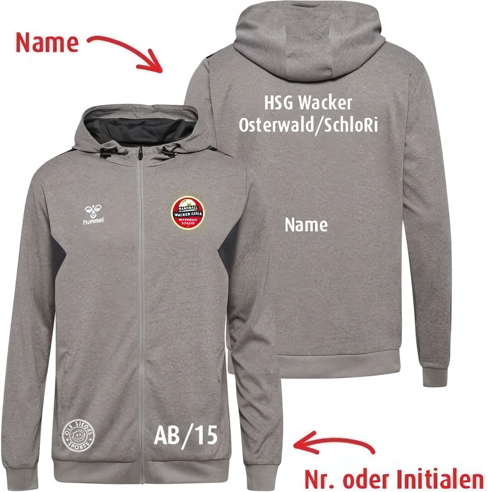 HSGWackerOsterwaldSchloRiHummelhmlAuthenticPLZipHoodieUnisex219979GreyMelange-XXL