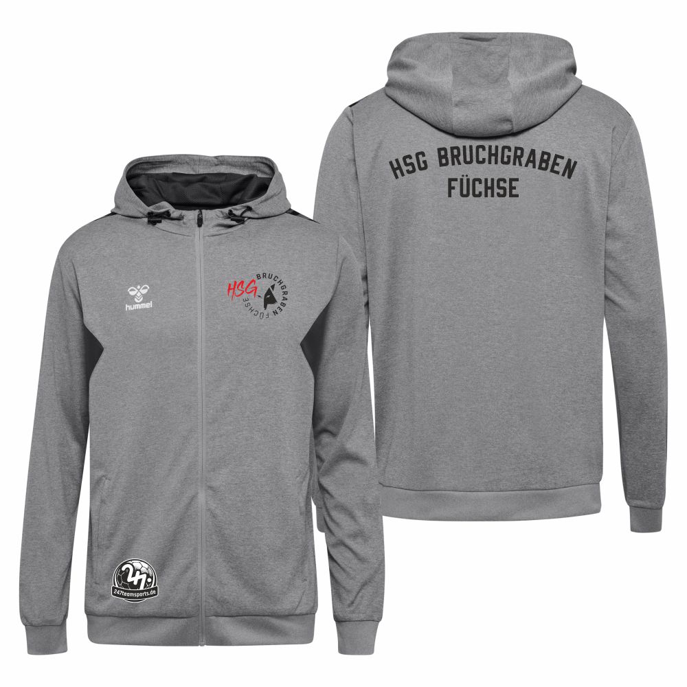 HSGBruchgrabenFchseKinderHummelhmlAuthenticPLZipHoodieKids219980GreyMelange-164