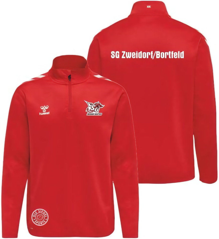 SGZweidorfBortfeldKinderHummelhmlCore20PolyHalfZipSweatKids230833TrueRed-116-ca6Jahre