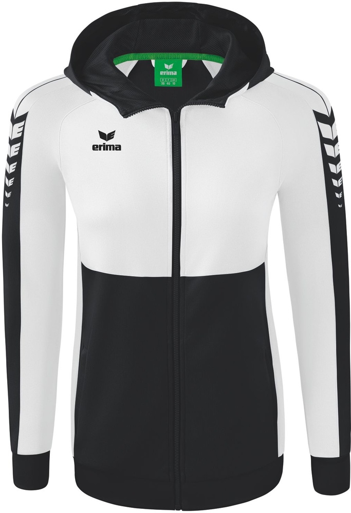 ErimaDamenSixWingsTrainingsjackeMitKapuze22-0010SchwarzWei-34XXS