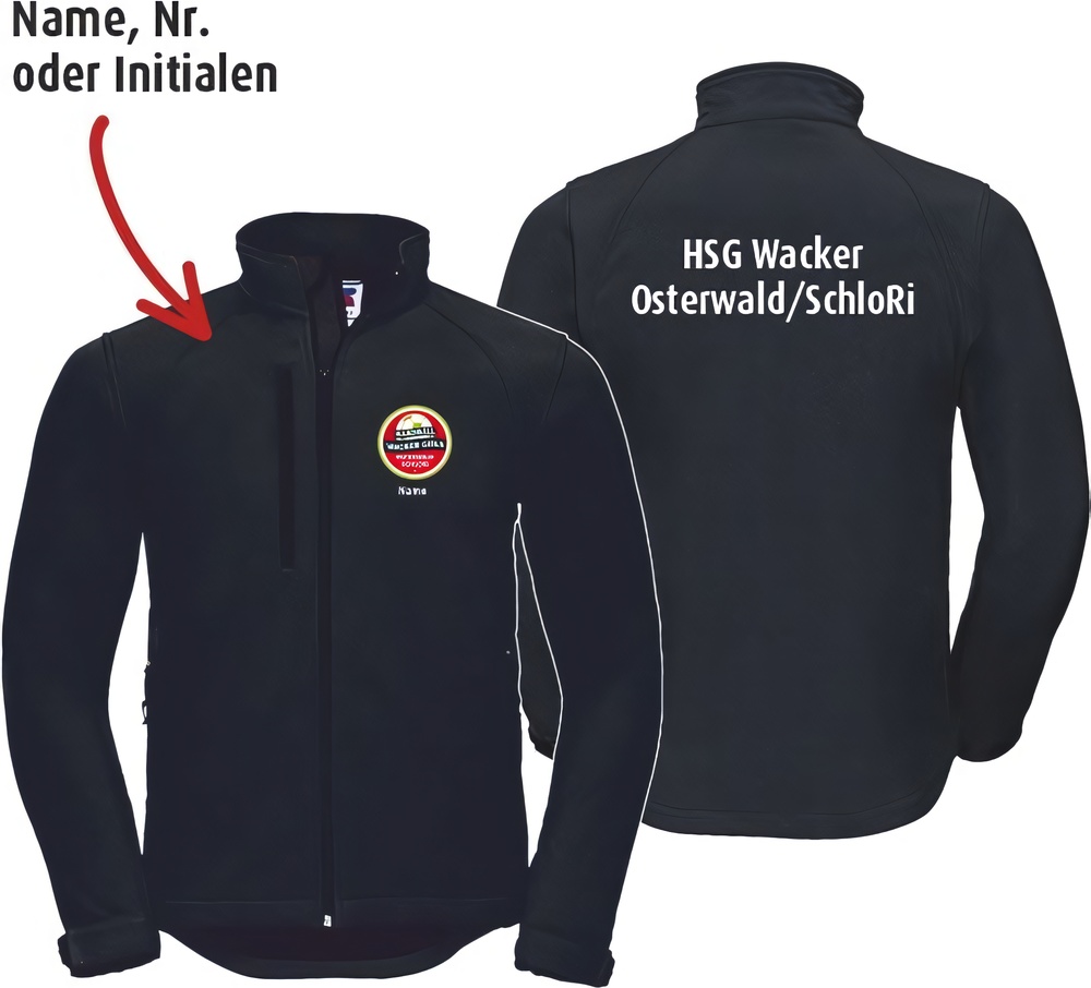 HSGWackerOsterwaldSchloRiBasicSoftshelljackeUnisex43800Schwarz-XXL