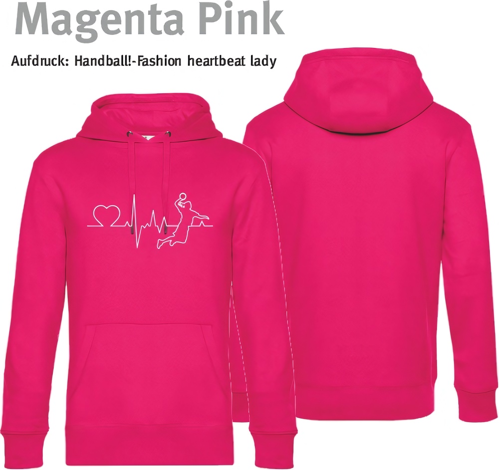 HandballFashionHoodieHeartbeatLadyWU02KMagentaPink-XS