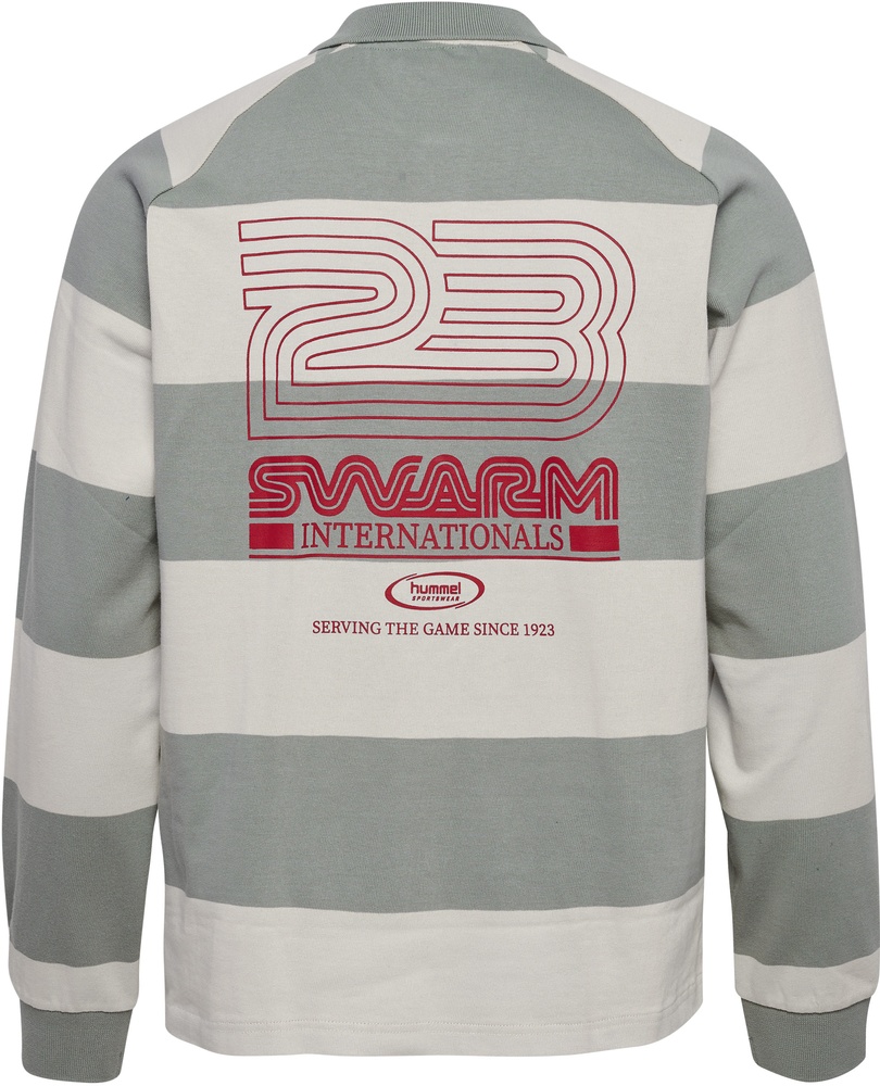 HummelLooseStripedPoloLongsleeve229833BelgianBlock-XXL