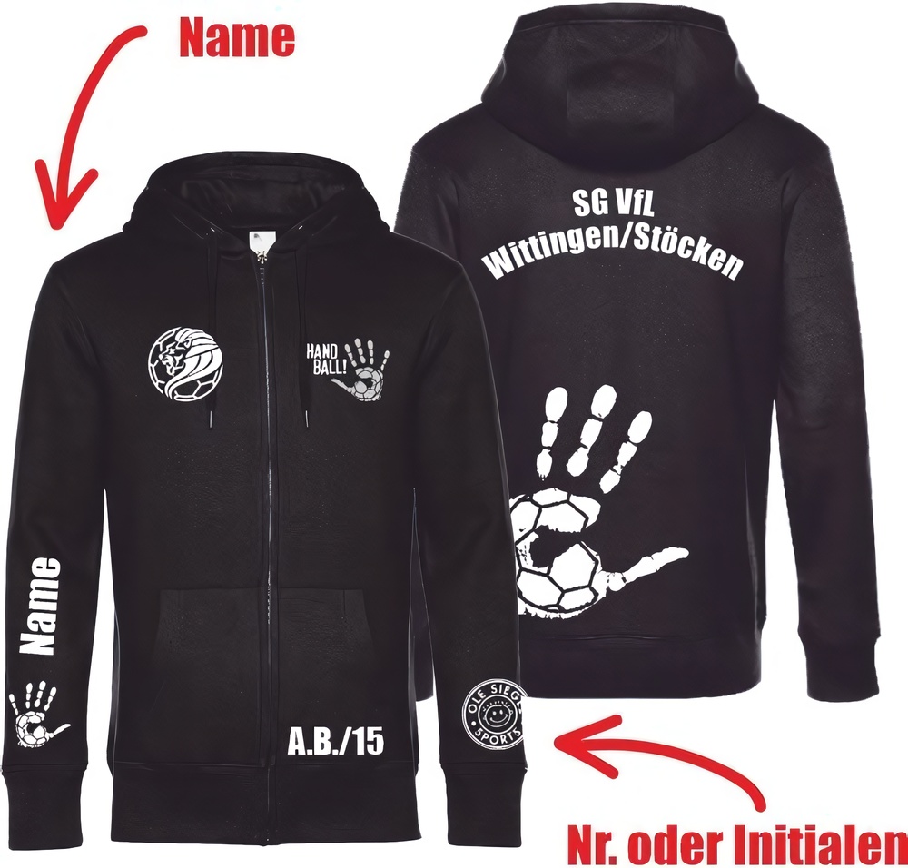 SGVfLWittingenStckenUnisexHandballHoodiejacke24642Schwarz-XXL