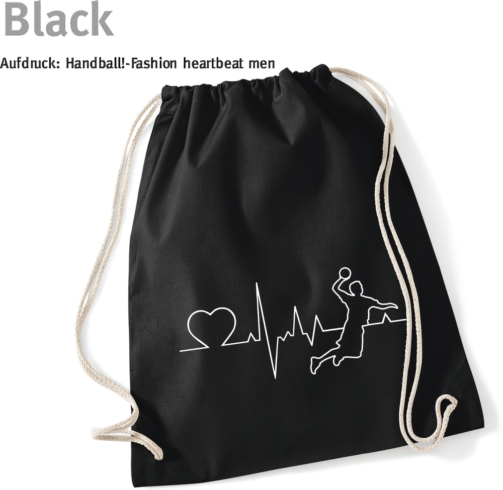 HandballFashionTurnbeutelDrawstringHeartbeatMen60257Black