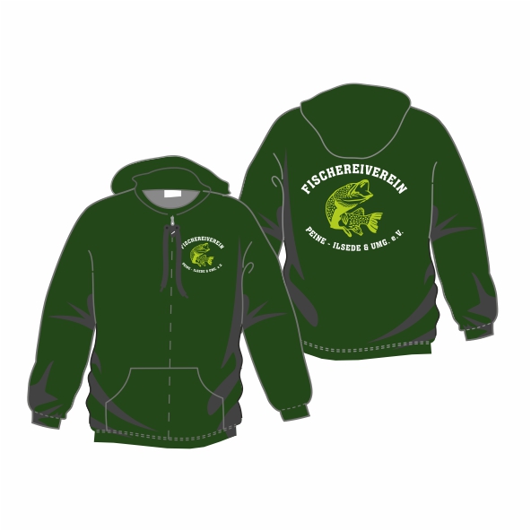 FischereivereinPeineIlsedeUnisexZip-Jacke26600BottleGreen-L