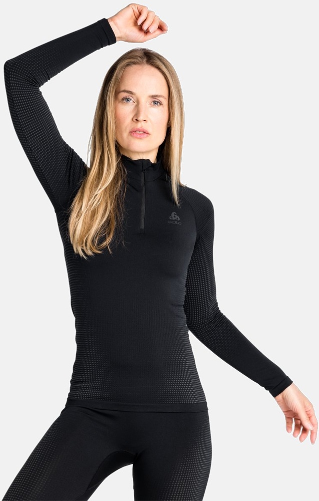OdloDamenBlTopTurtleNeckLong-SleeveHalfZipPerformance196221Black-NewOdloGraphiteGrey-L