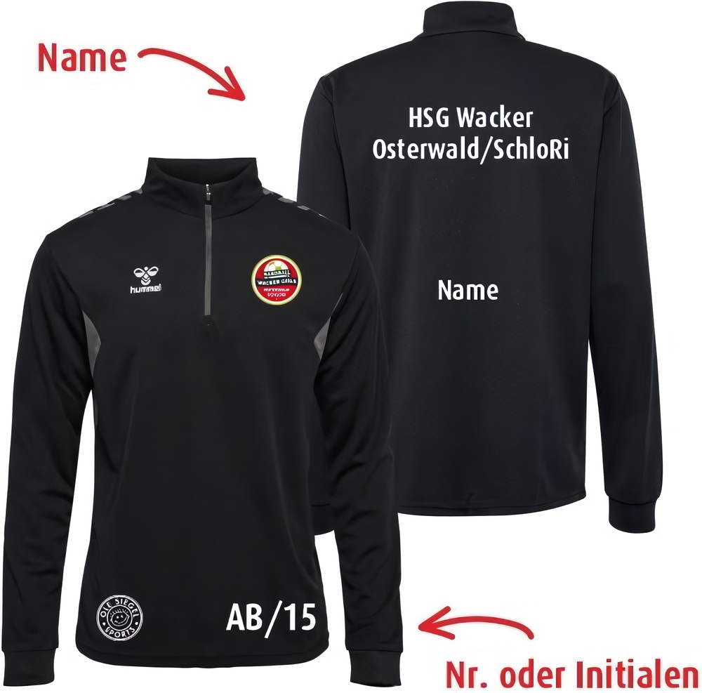 HSGWackerOsterwaldSchloRiHummelhmlAuthenticPLHalfZipSweatUnisex219973Black-XXL
