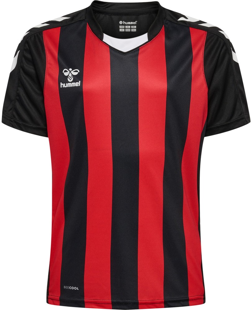 HummelKinderTrikotKurzarmHmlcoreXkStripedJerseyKidsSSBlackTrueRed-116